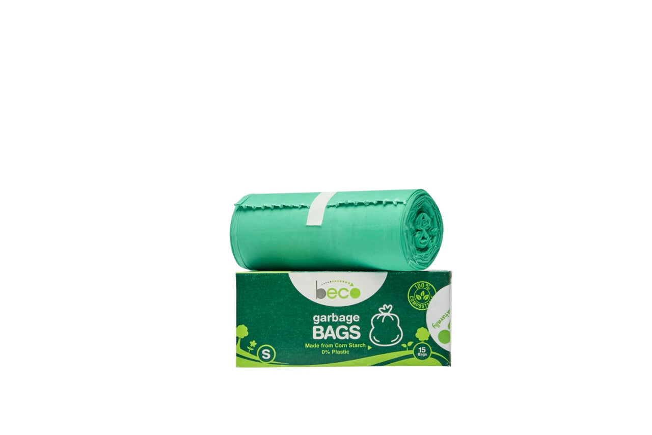 Beco Compostable Garbage Bags/Trash Bags/Dustbin Bags Small-17 X 19 Inches (15 Pieces Pack of 3)