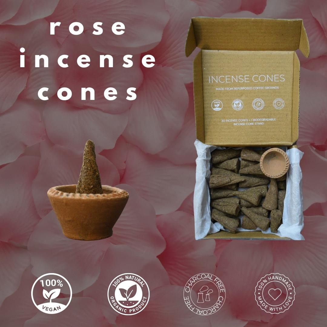 Upcycled coffee incense cones