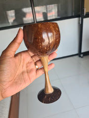 Thenga Coconut Shell/Wooden Wine Glass ( Set of 2 )