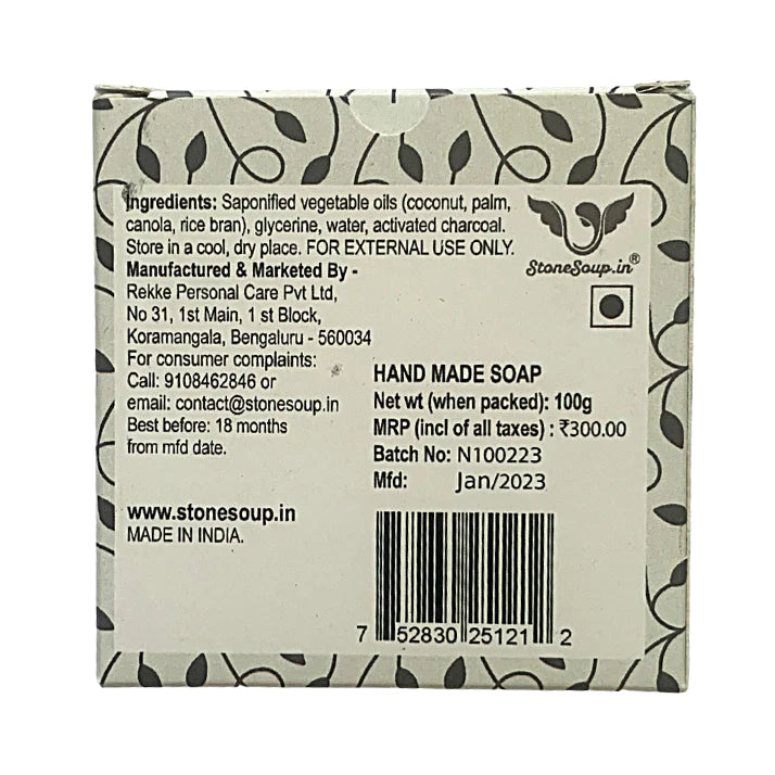 Zero waste soap bar- Charcoal- 100gm