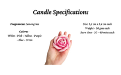 Rose candles- set of 6