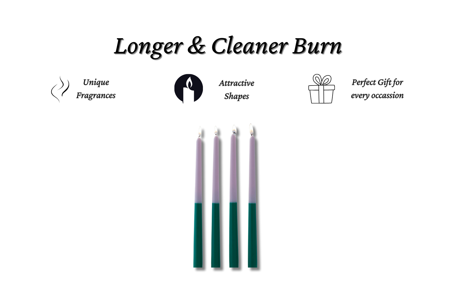 Mix & Match Tapered Candles (Green Colored Set of 4)