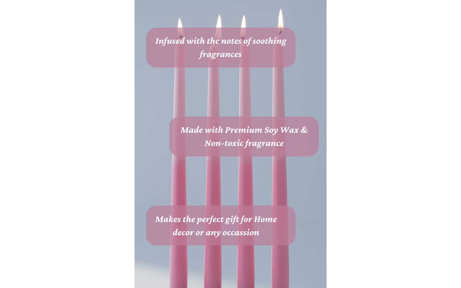 Mix & Match Tapered Candles (Pink Colored Set of 4)