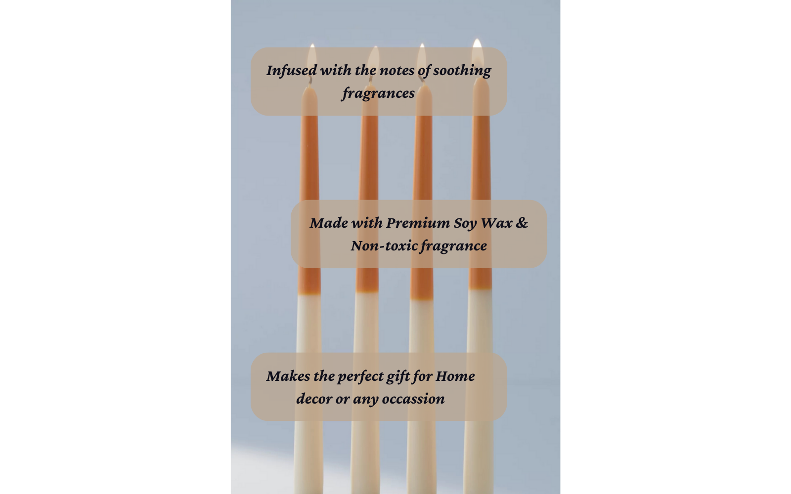 Mix & Match Tapered Candles (Orange Colored Set of 4)