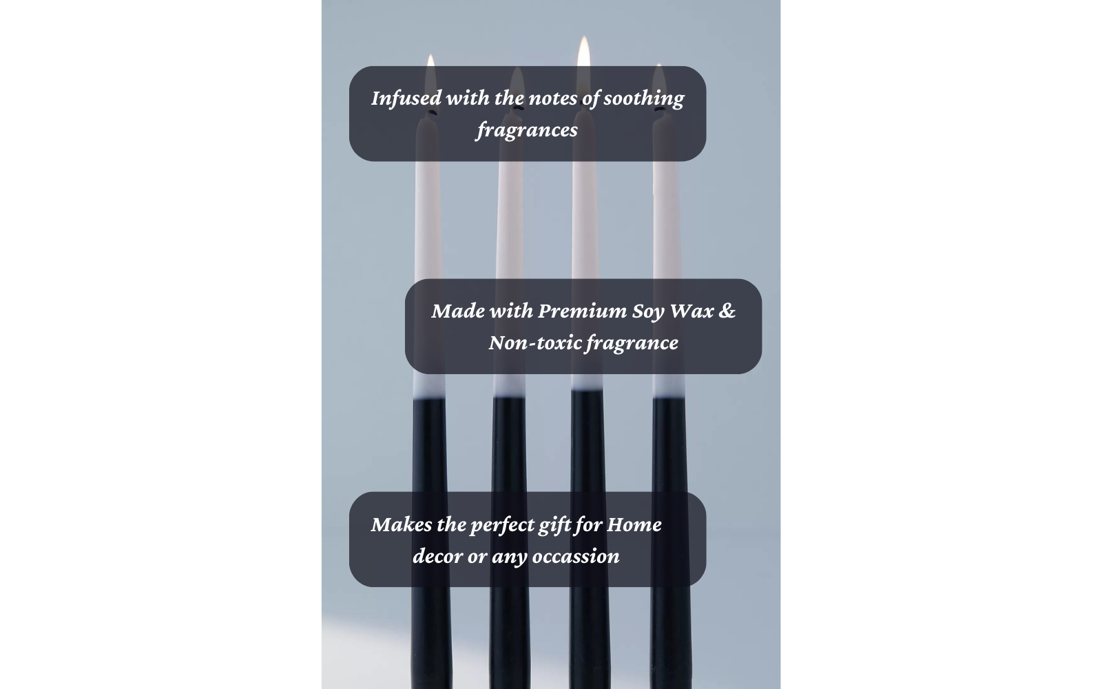 Mix & Match Tapered Candles (Black Colored Set of 4)