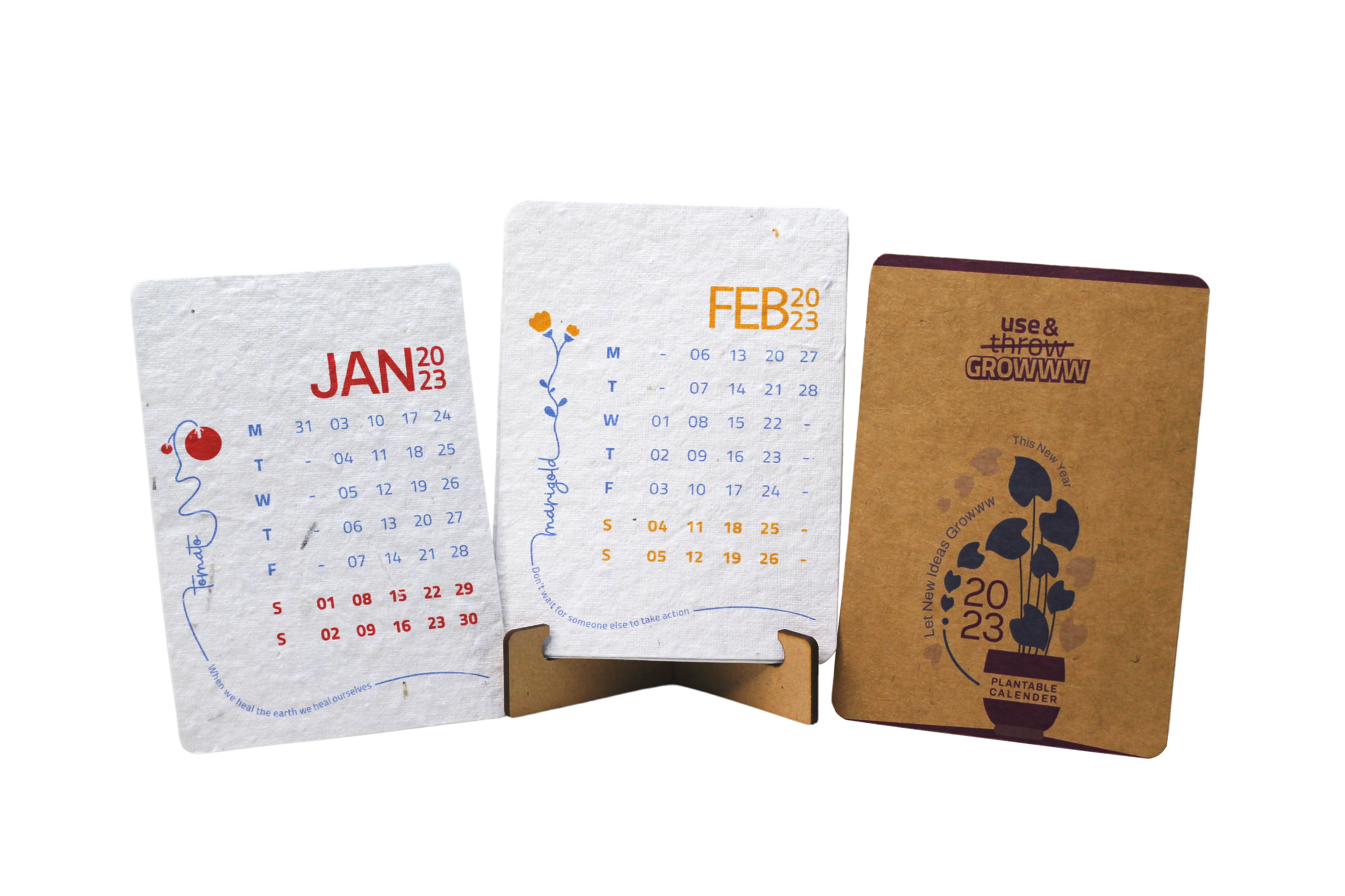 Recycled paper and plantable calenders