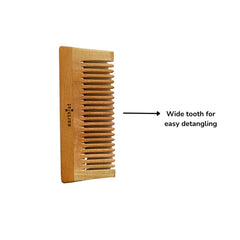 Neem wood detangler and beard comb - Set of 2