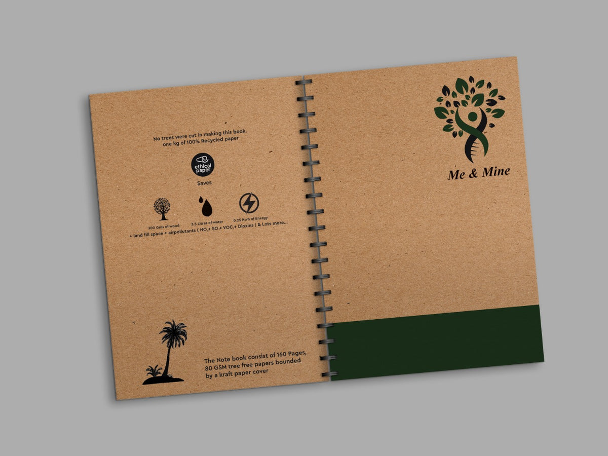 Recycled paper diary and notepads