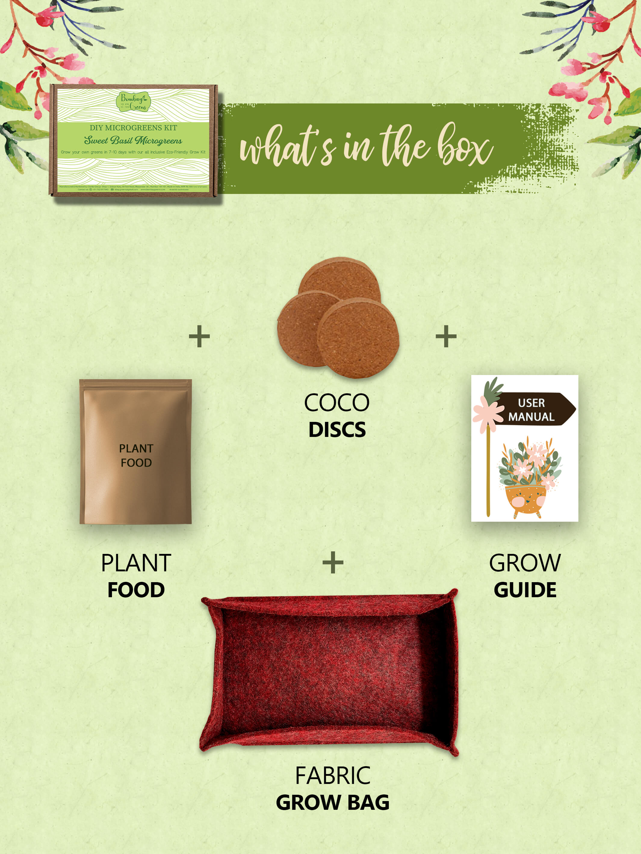 DIY microgreens kit- Sweet basil- Eco friendly gift