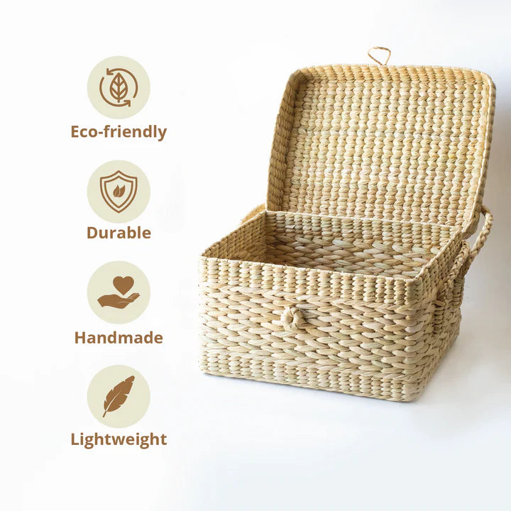 Multiuse Eco basket for Picnic, Storage- Kauna grass