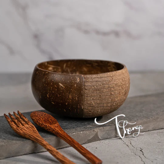 Thenga Hand Carved Jumbo Coconut Bowl - 900 ml