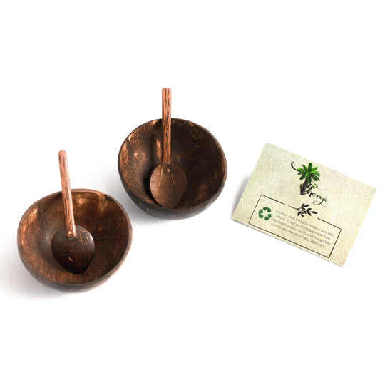 Mini Coconut Bowl /Shell + Spoon (Set of 2, 110 ml)