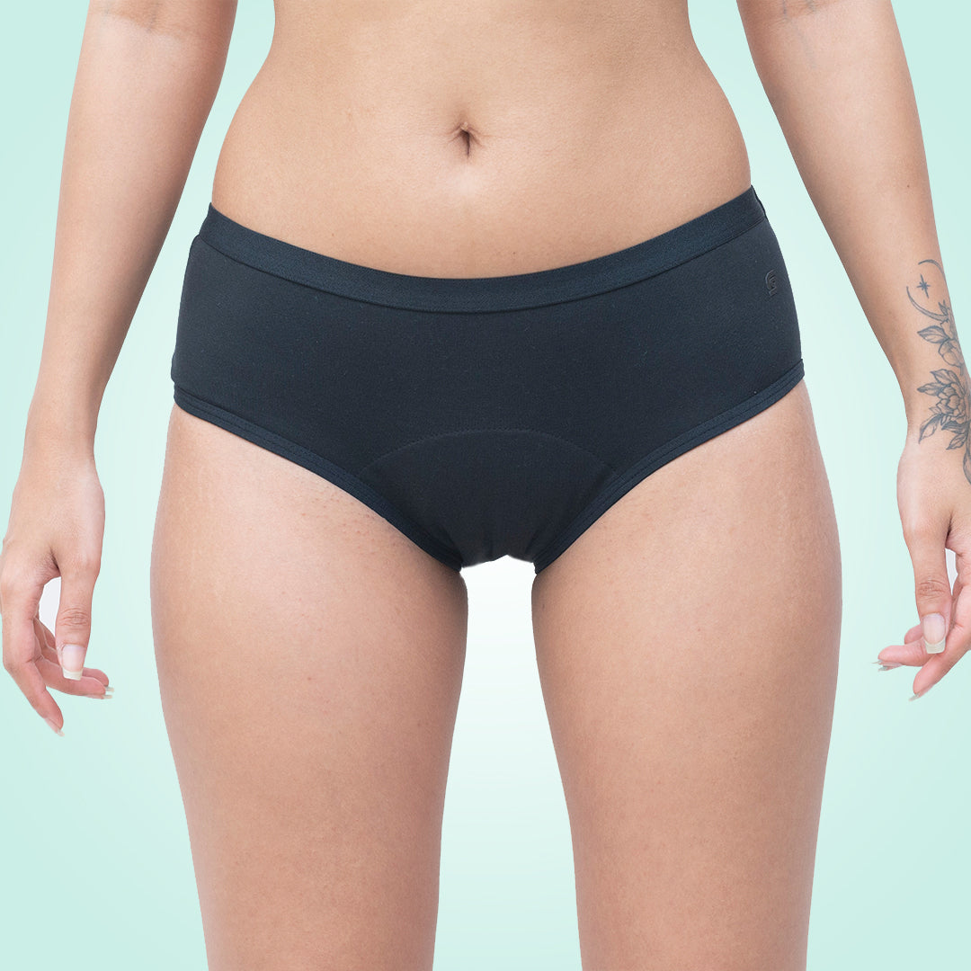 thumbnail image 2 of Cotton Period Underwear For Women INNERSY Periodenunterschwäsche Schwarz High Waist Menstruation Unterwäsche Period Panties 3 Pack (36, Schwarz Little Girls 2 of 14