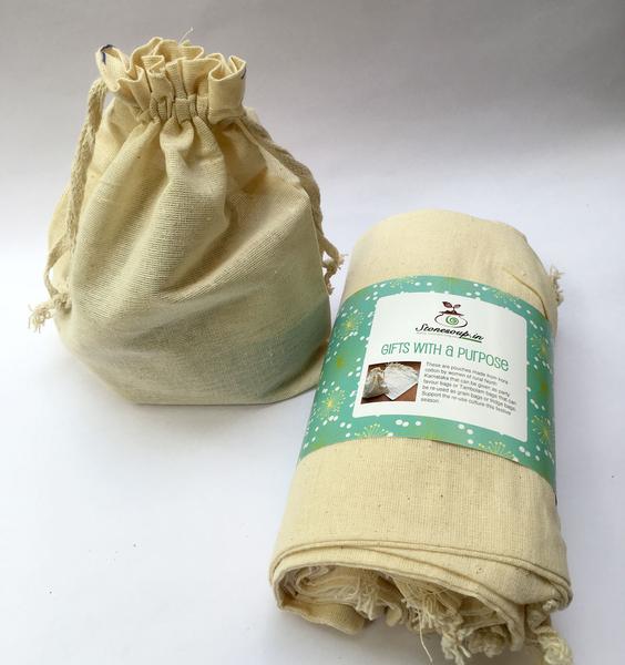 Cotton drawstring produce bags- Reusable