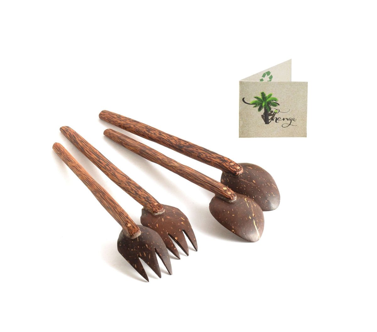 Coconut shell Spoon & Fork (Set of 2) Eco Friendly & Handmade