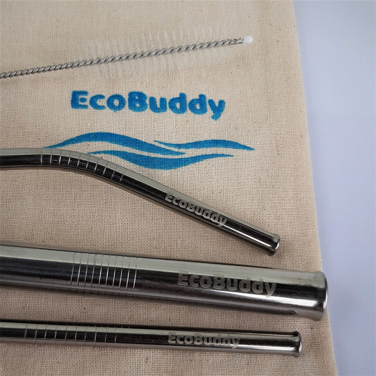 Stainless Steel Straws (Set of 3 & 1 Cleaning Brush)