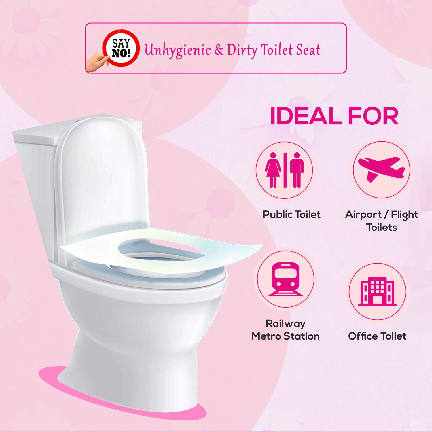 Paper toilet seat cover - For dirty toilet seats - Biodegradable
