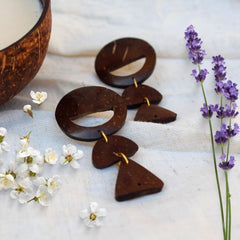 Coconut shell earrings-100% biodegradable