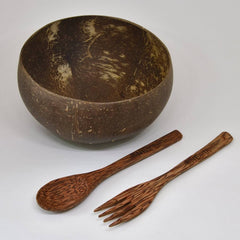 Coconut Bowl with Cutlery