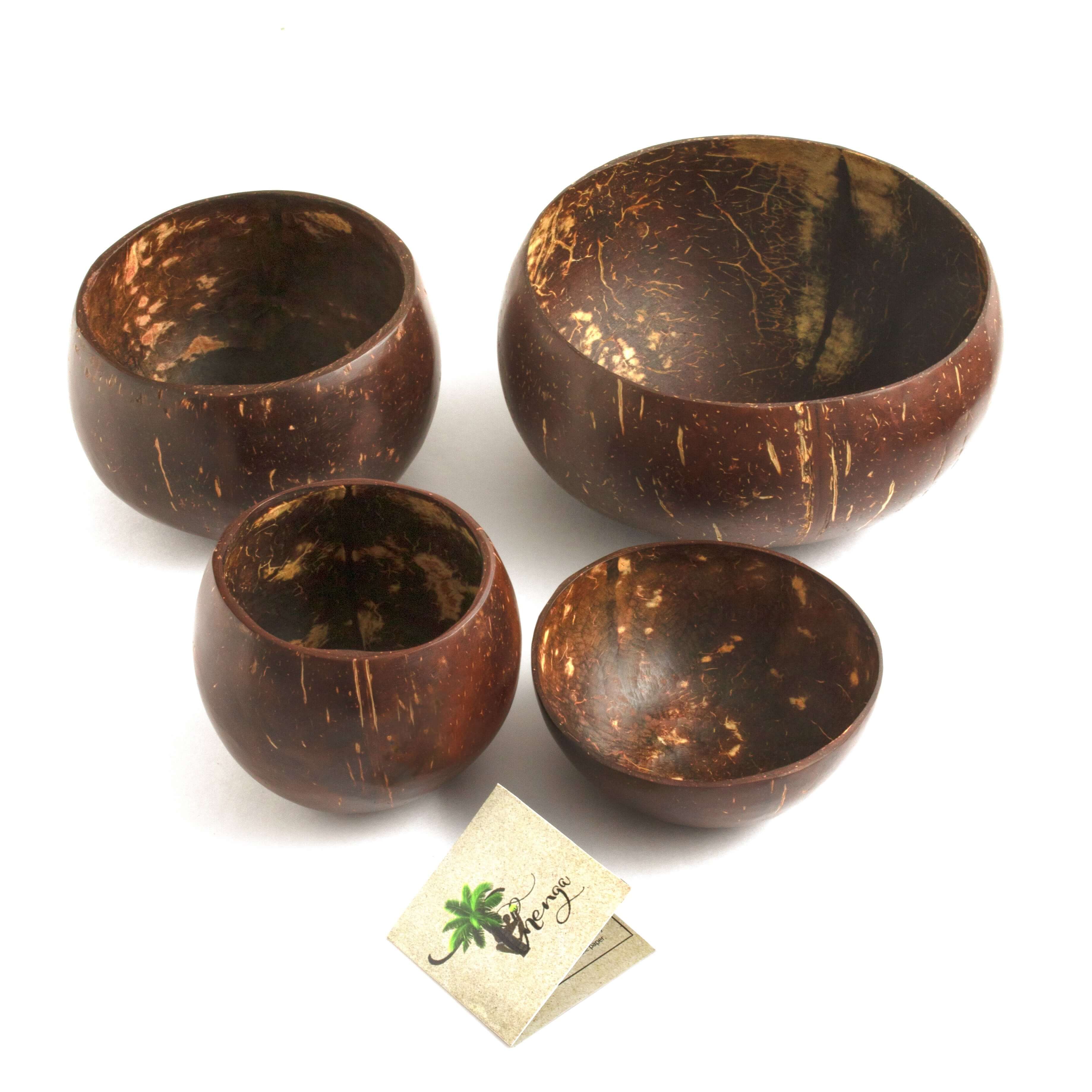 Coconut Shell Bowl set of 4-Brown