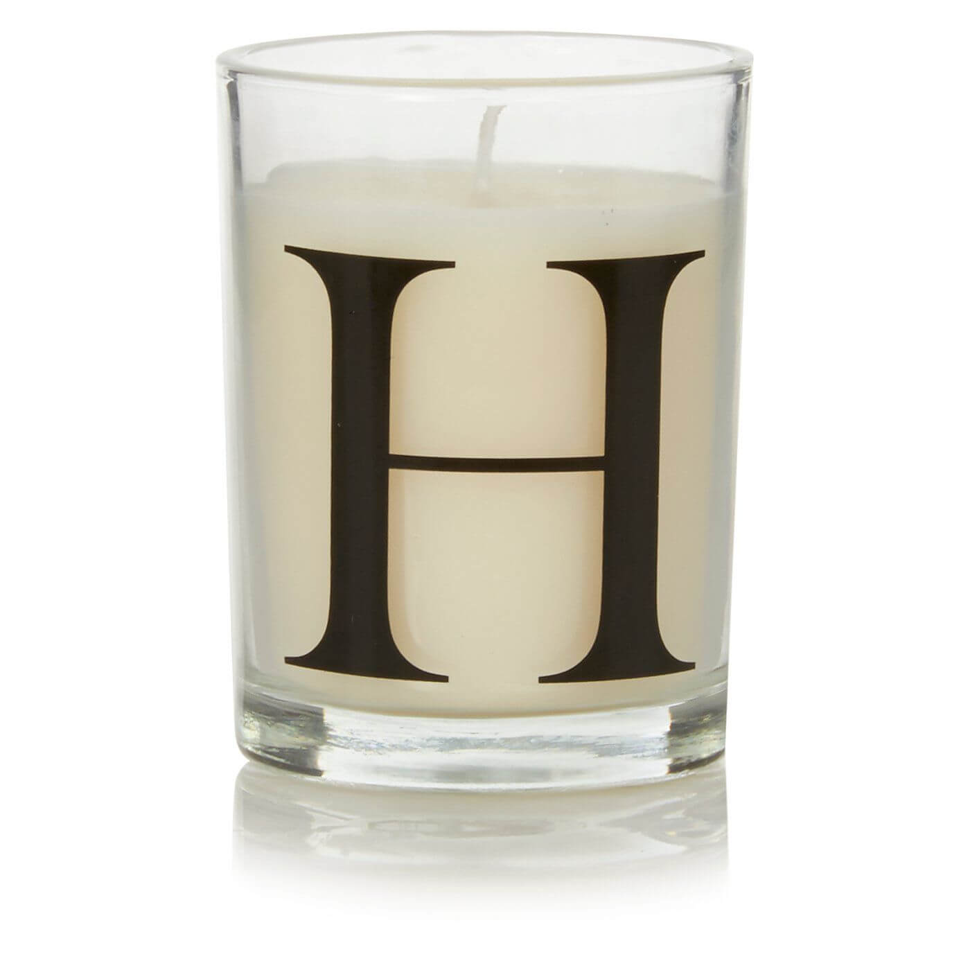 Glass Alphabet candle with soy wax