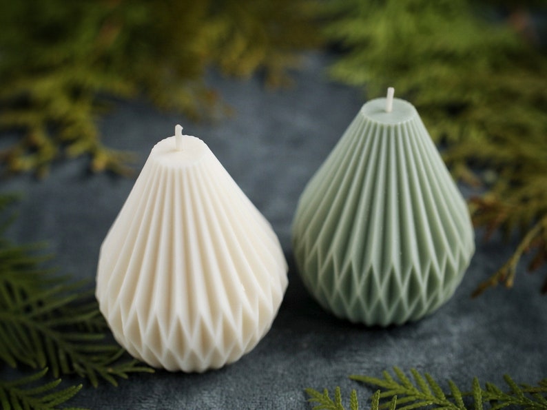 Drop Pear Sculpted Aroma soy wax Candle - Set of 2