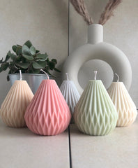 Drop Pear Sculpted Aroma Pastel soy wax Candles - Set of 5