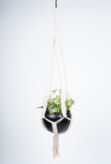 Macrame plant holder with pot
