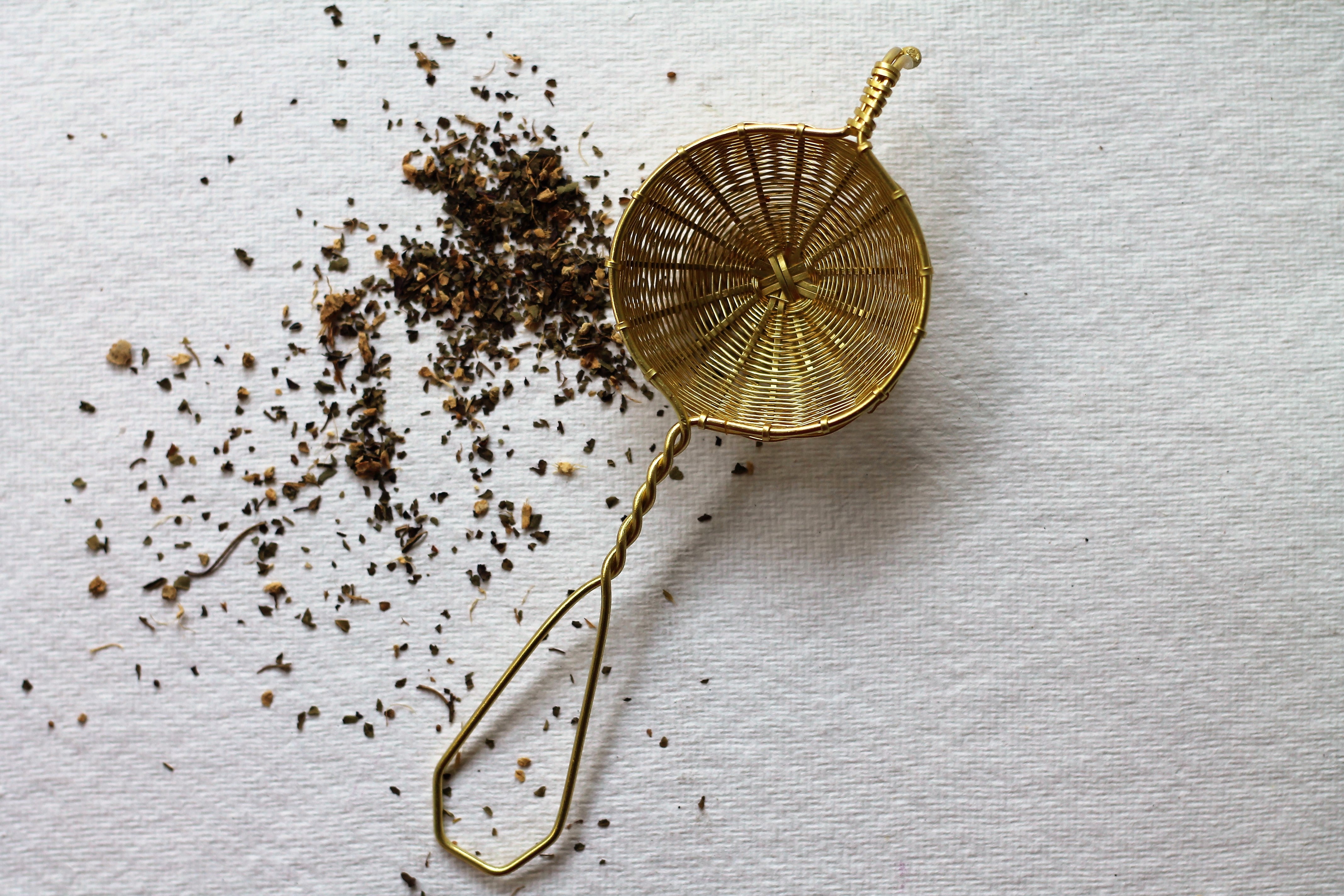 Handmade brass tea strainer