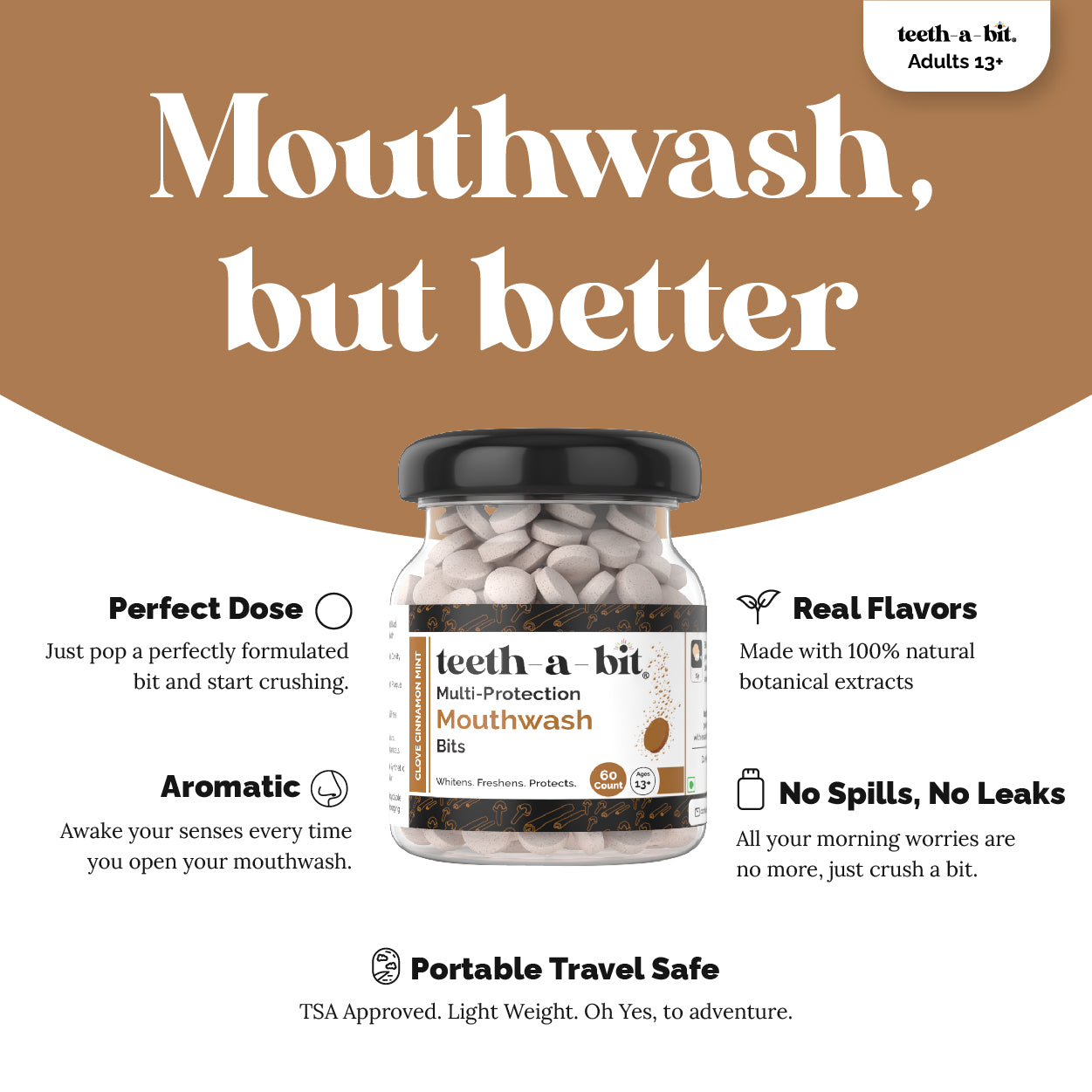 teeth-a-bit Multiprotection Clove Cinnamon Mint Mouthwash Bits (60 Count)