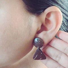 Coconut shell earrings-Handmade-Eco friendly gifts