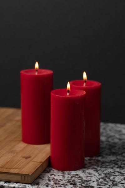 Soy wax Aroma Red Pillar Candle- Large