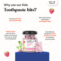 teeth-a-bit Kids Multi-Protection Strawberry Mint Tooth Bits, SLS Free, Plant Based Kids (5-12 Years) (60 Count)