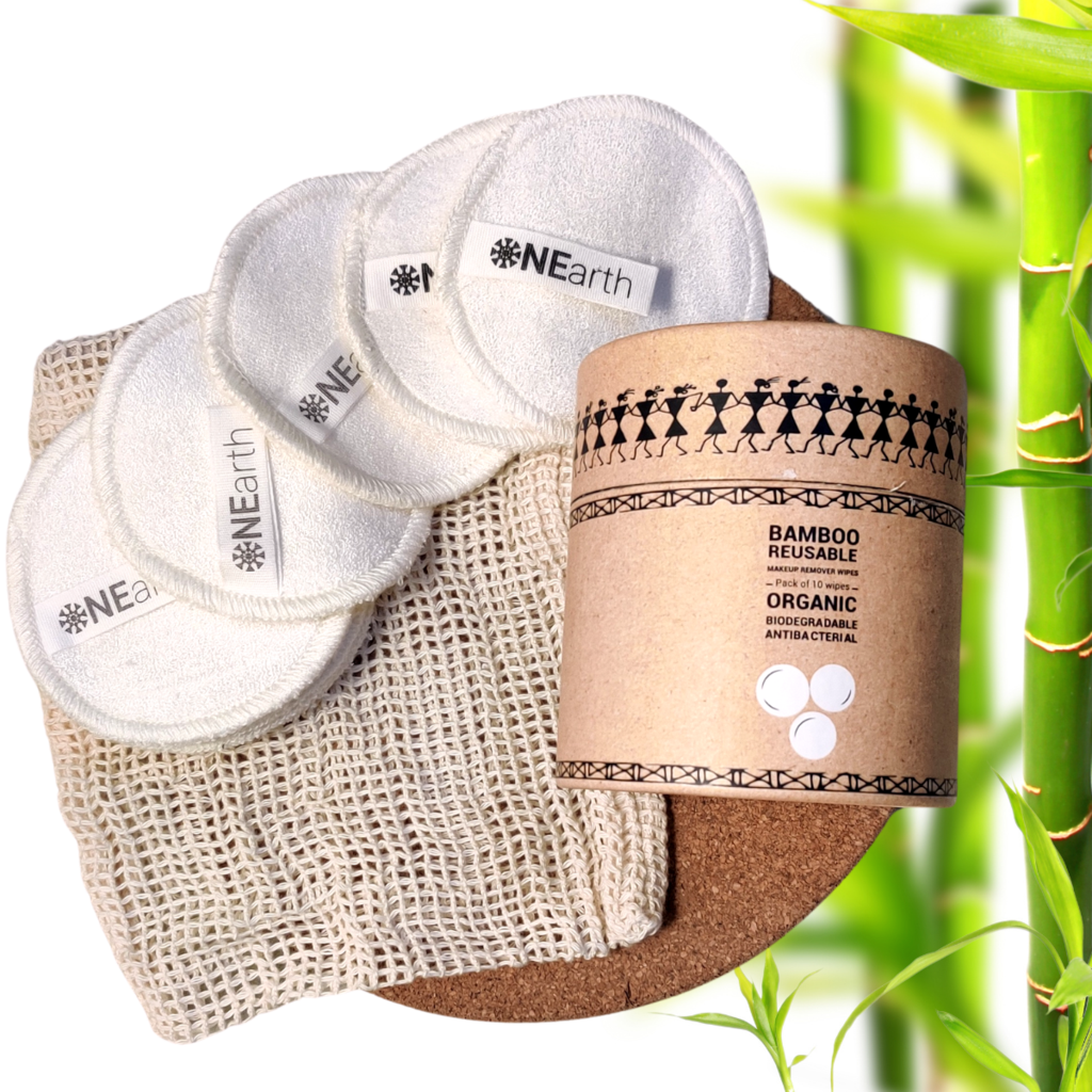 MyOnearth Bamboo Reusable Makeup Removal Wipes (Pack of 10)